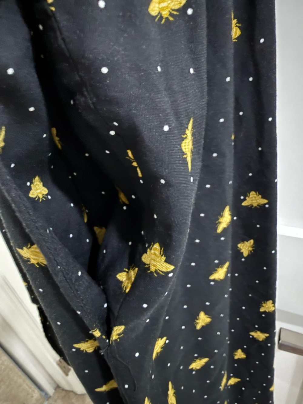 Torrid black lightweight dress w/ polka dot + bee pattern (fair) - Picture 5 of 12